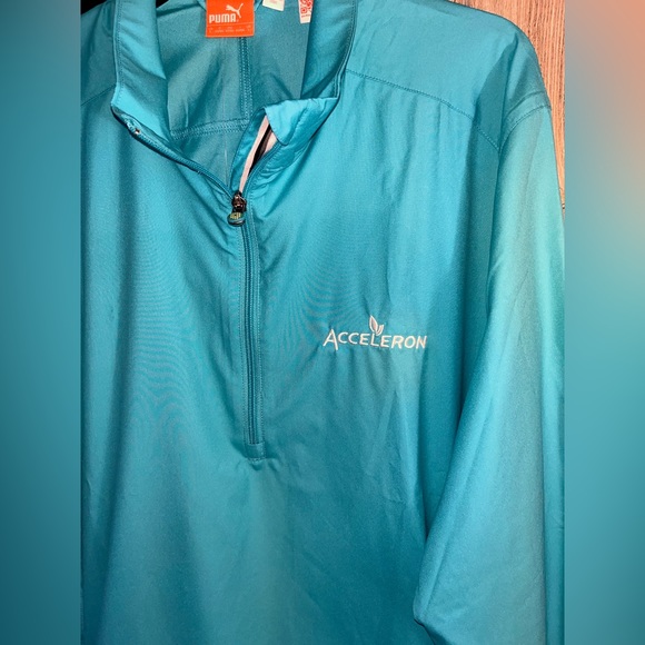 NWT PUMA blue windbreaker size large Acceleron branded logo - Picture 3 of 6